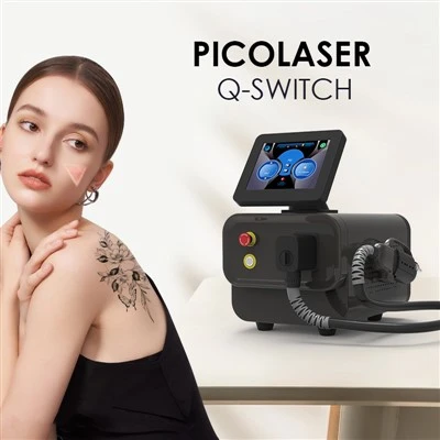 Q Switch ND-YAG Laser Tatueringsborttagningsmaskin Dubbelstavskombinationslaser